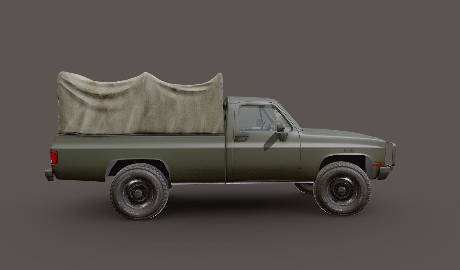American military truck Low-poly 3D model_30