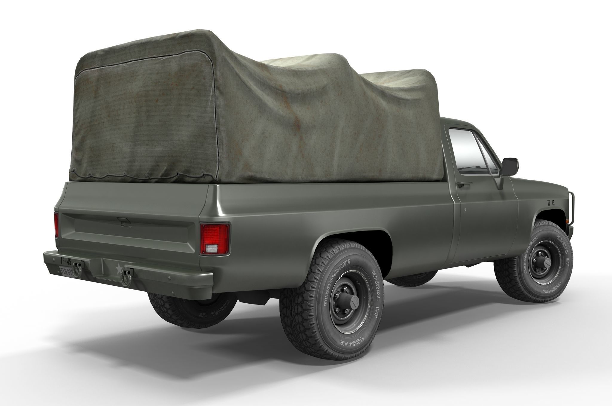 American military truck Low-poly 3D model_3