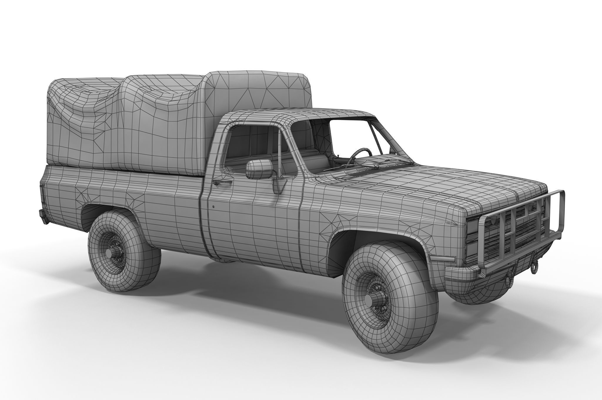 American military truck Low-poly 3D model_15