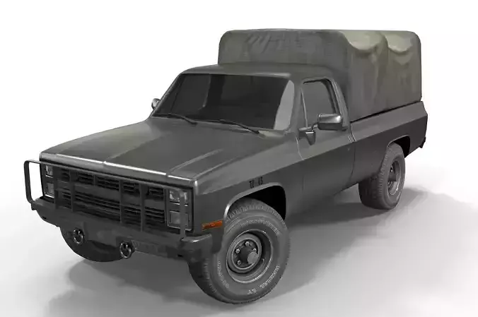 American military truck Low-poly 3D model