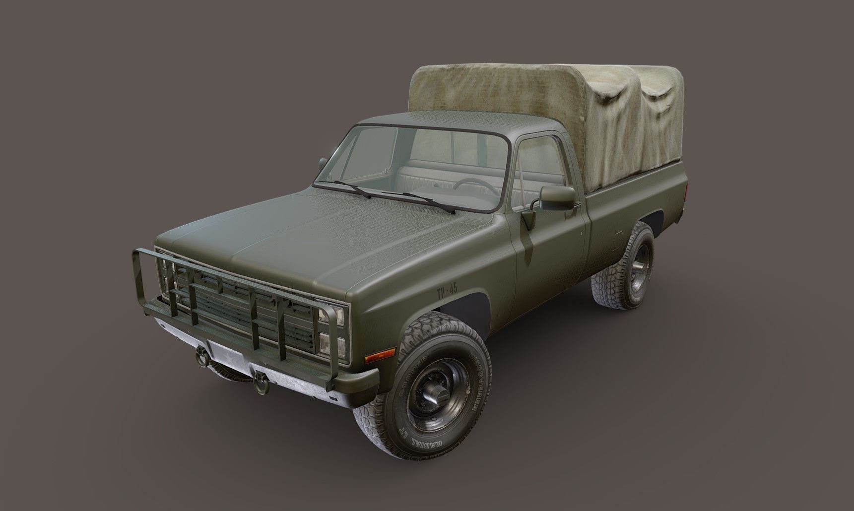American military truck Low-poly 3D model_31
