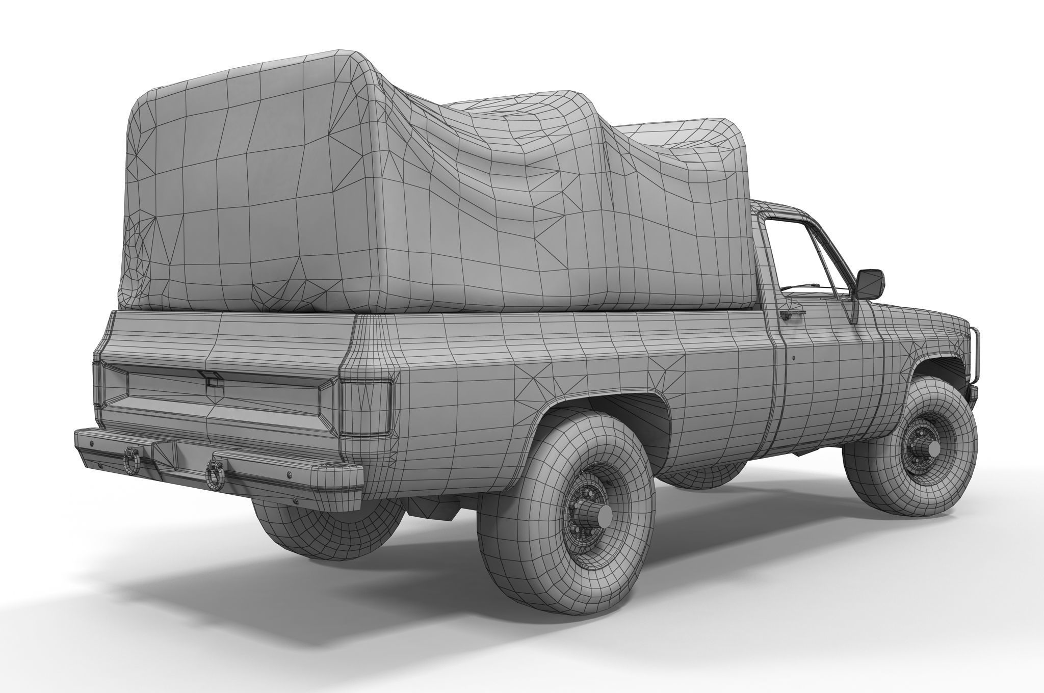 American military truck Low-poly 3D model_11