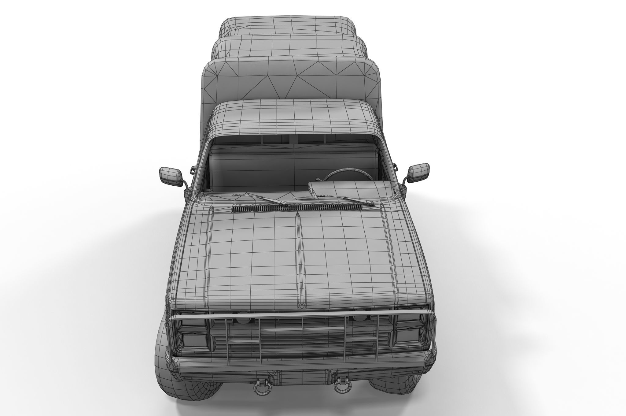 American military truck Low-poly 3D model_14