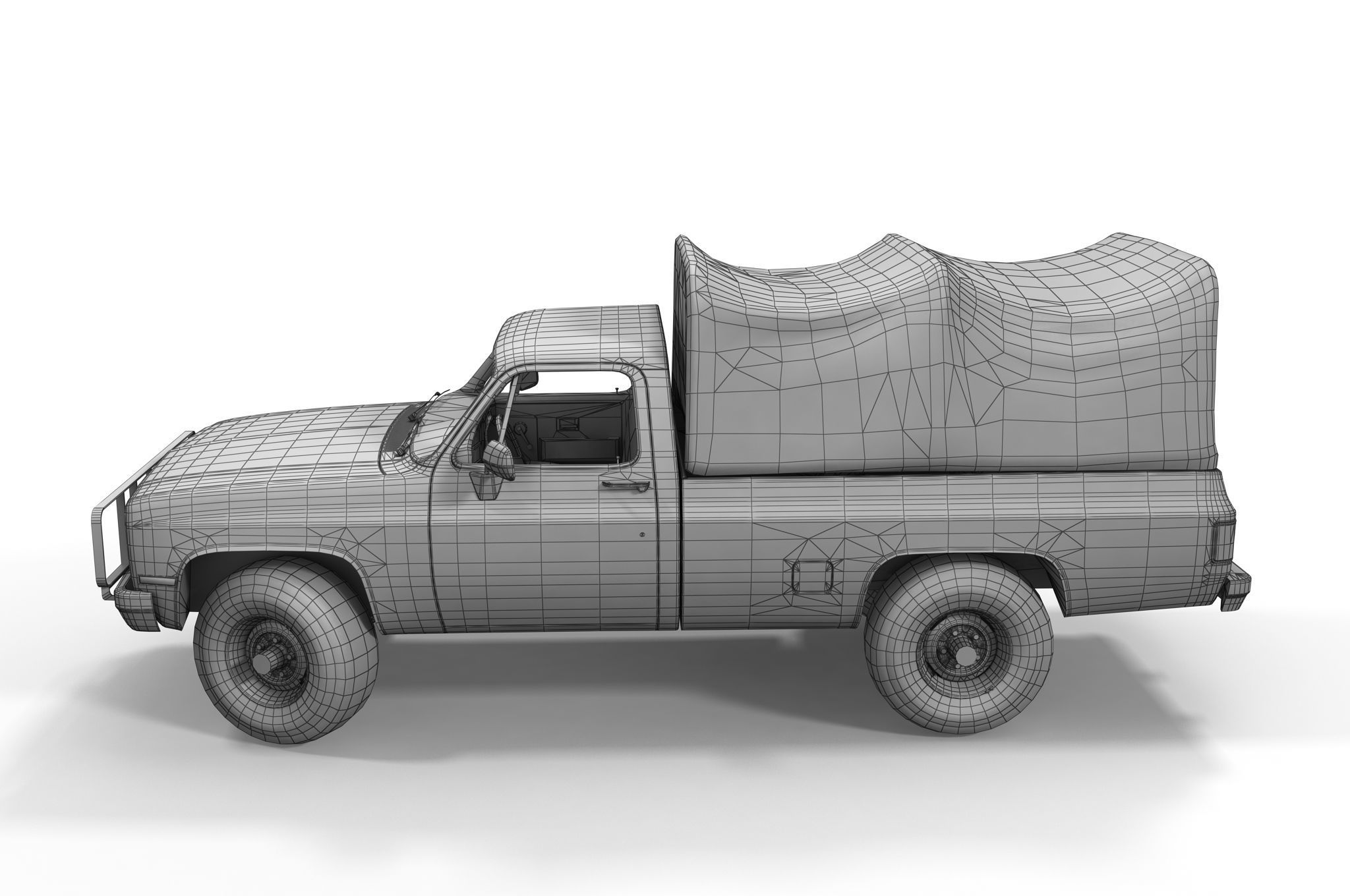 American military truck Low-poly 3D model_13