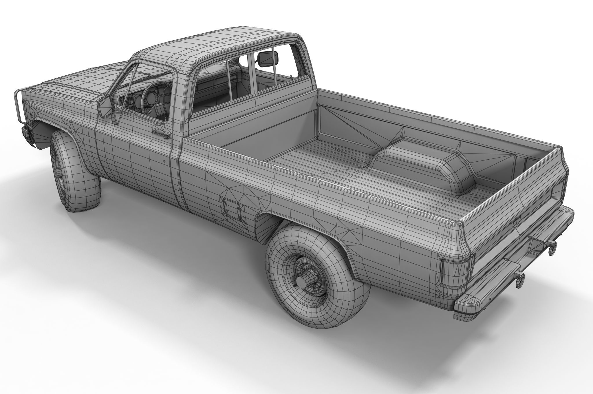 American military truck Low-poly 3D model_17