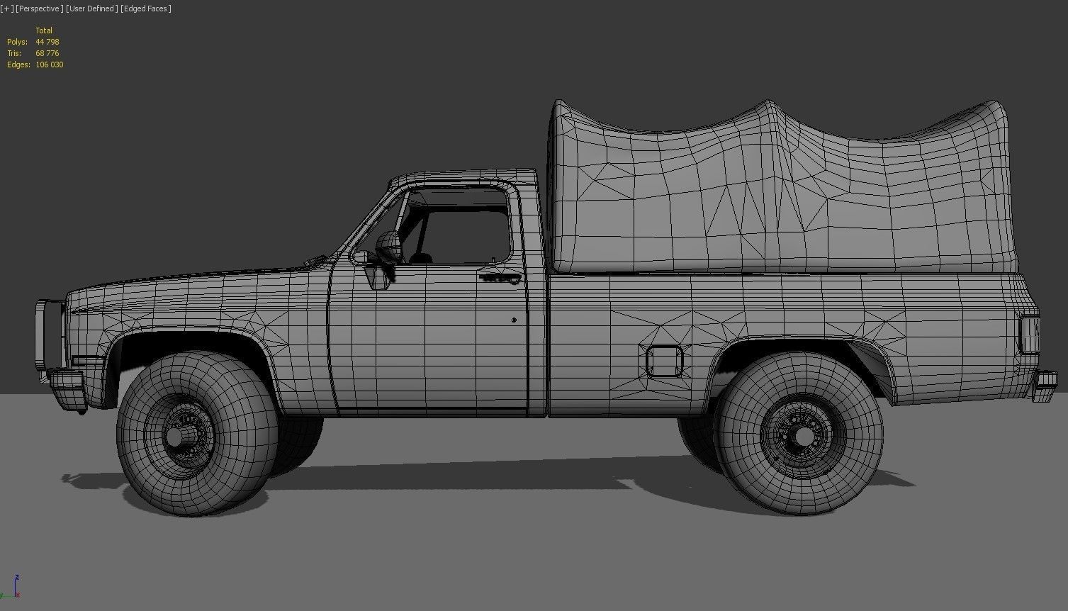 American military truck Low-poly 3D model_23
