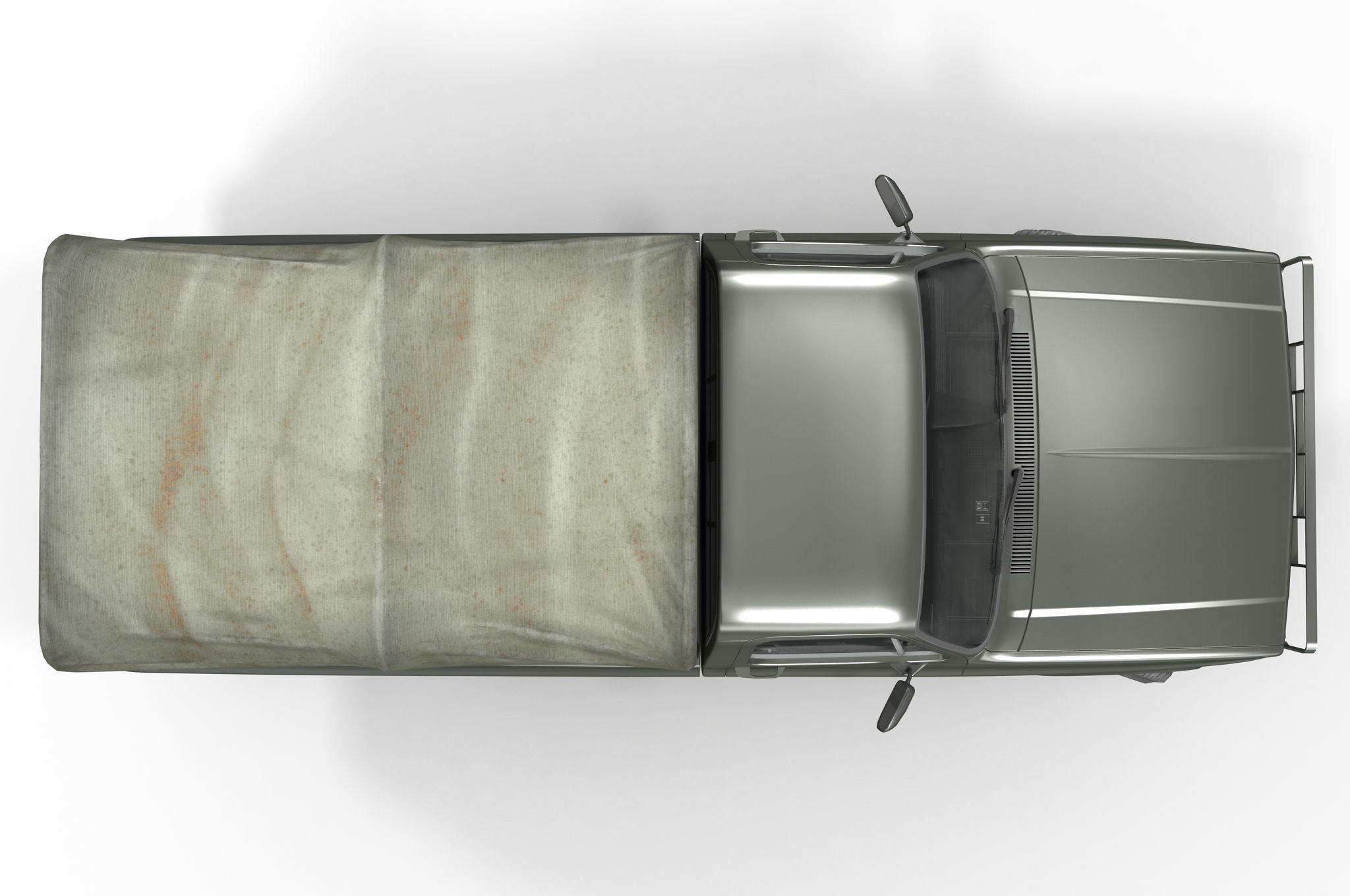 American military truck Low-poly 3D model_6