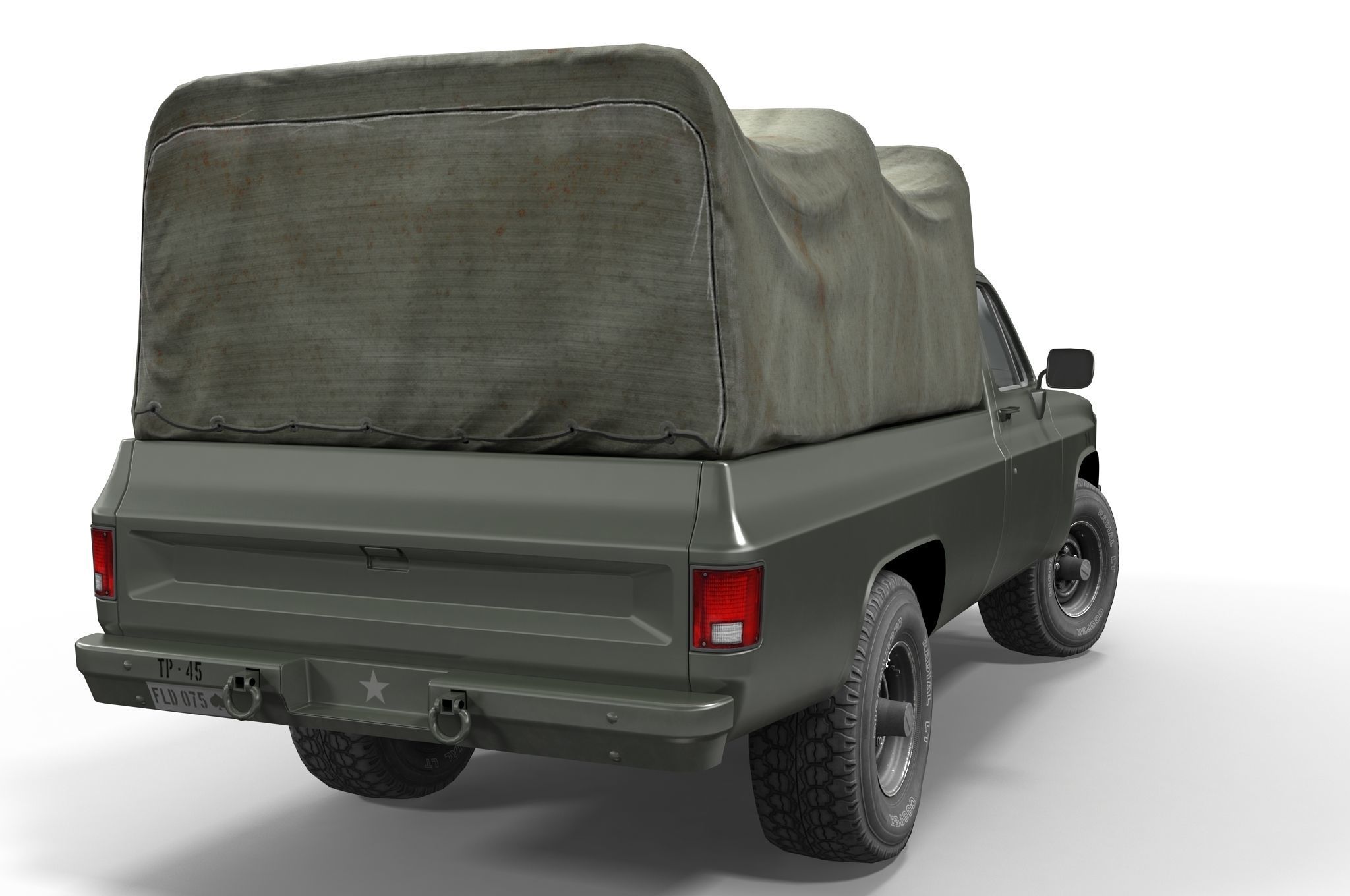 American military truck Low-poly 3D model_1