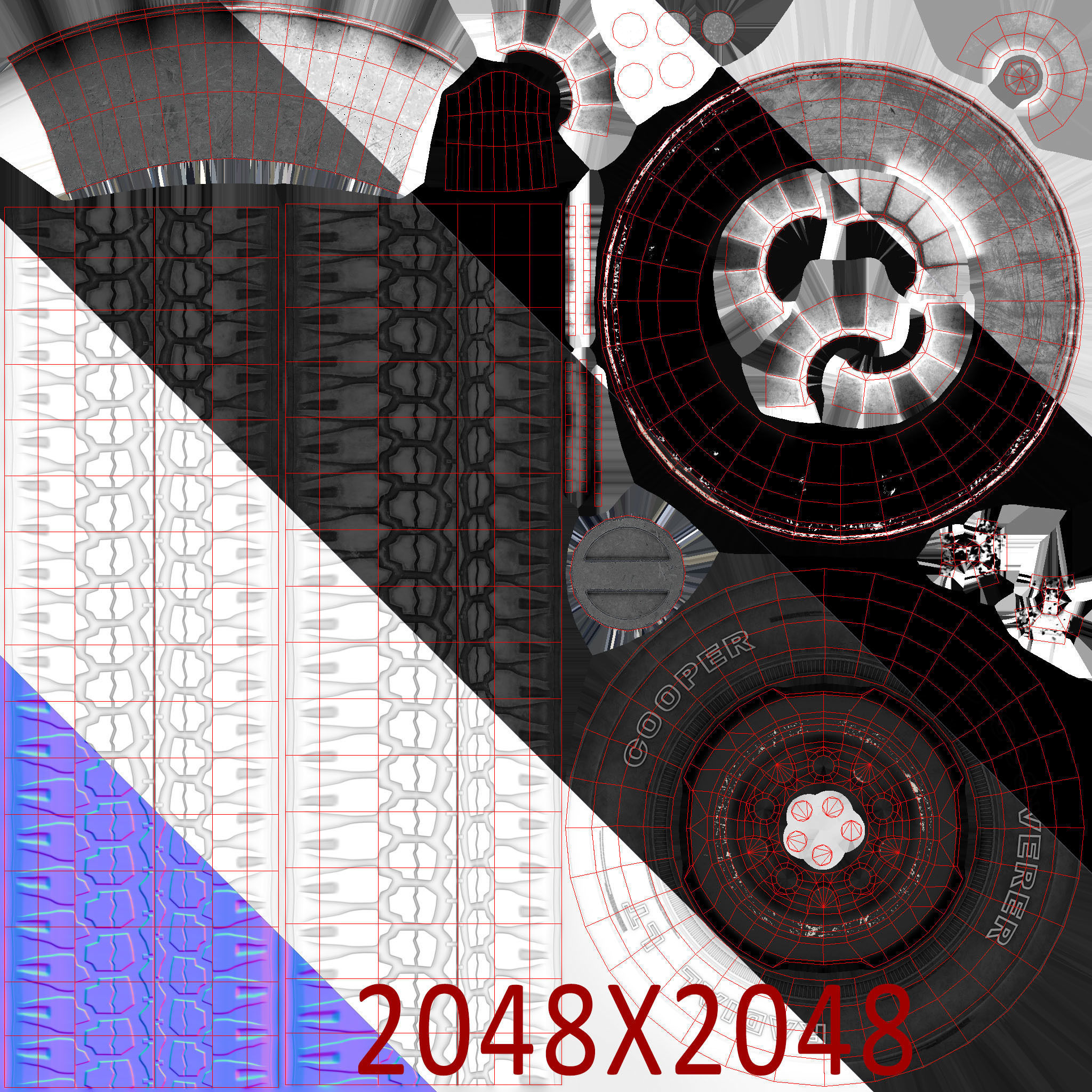 American military truck Low-poly 3D model_27