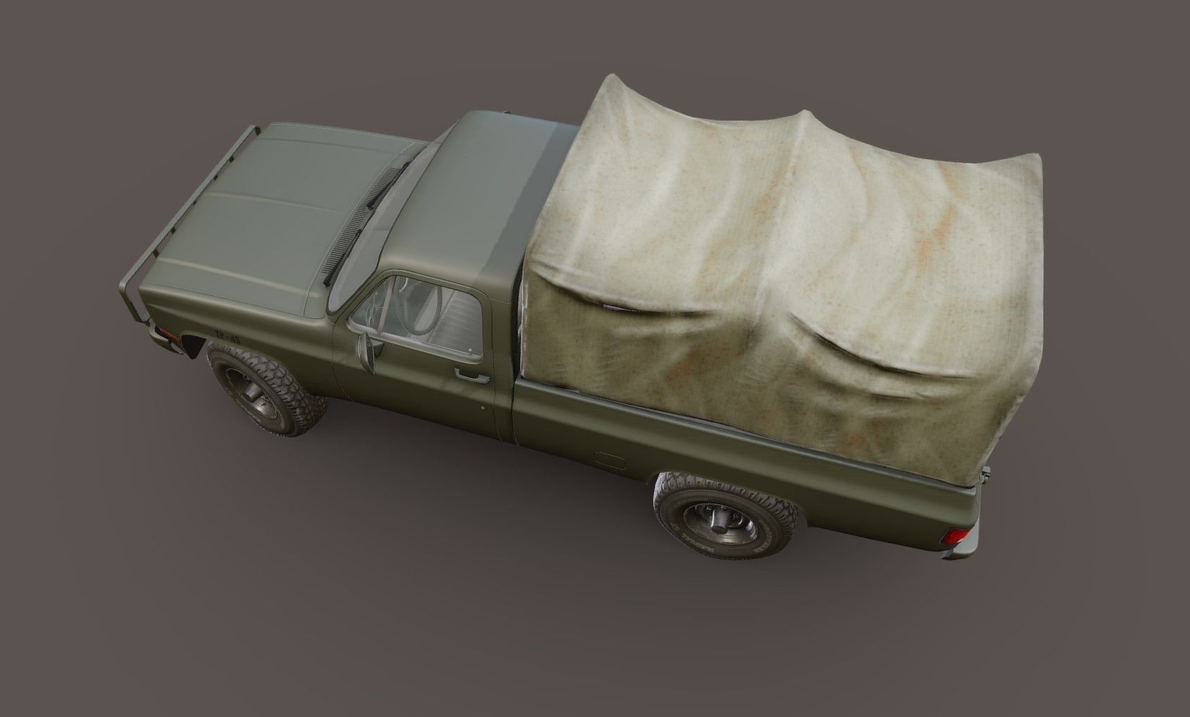 American military truck Low-poly 3D model_29