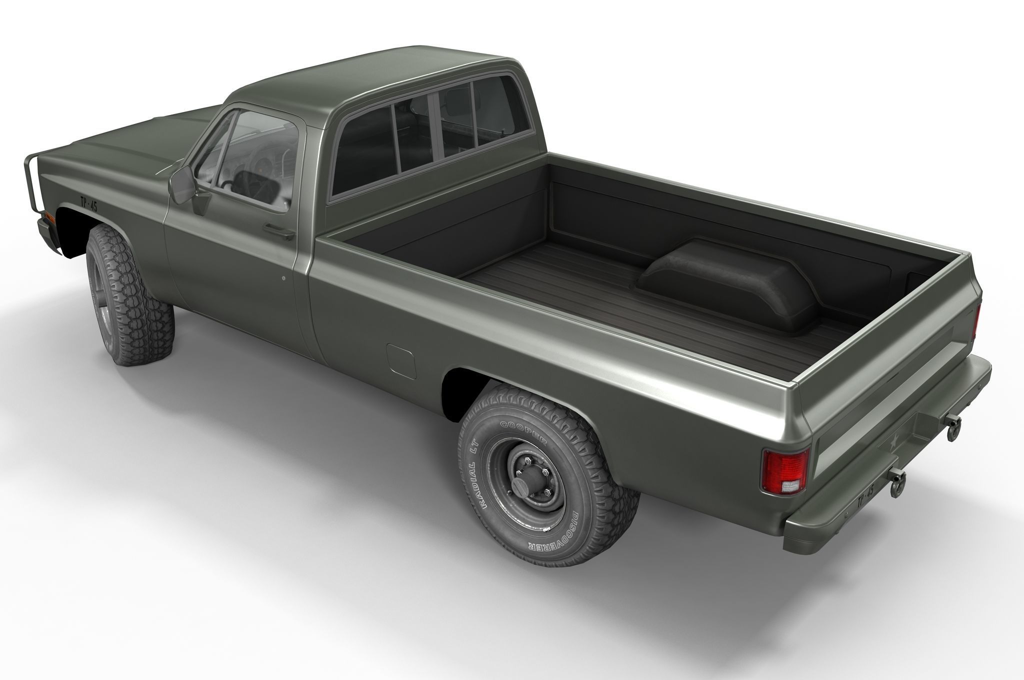 American military truck Low-poly 3D model_8