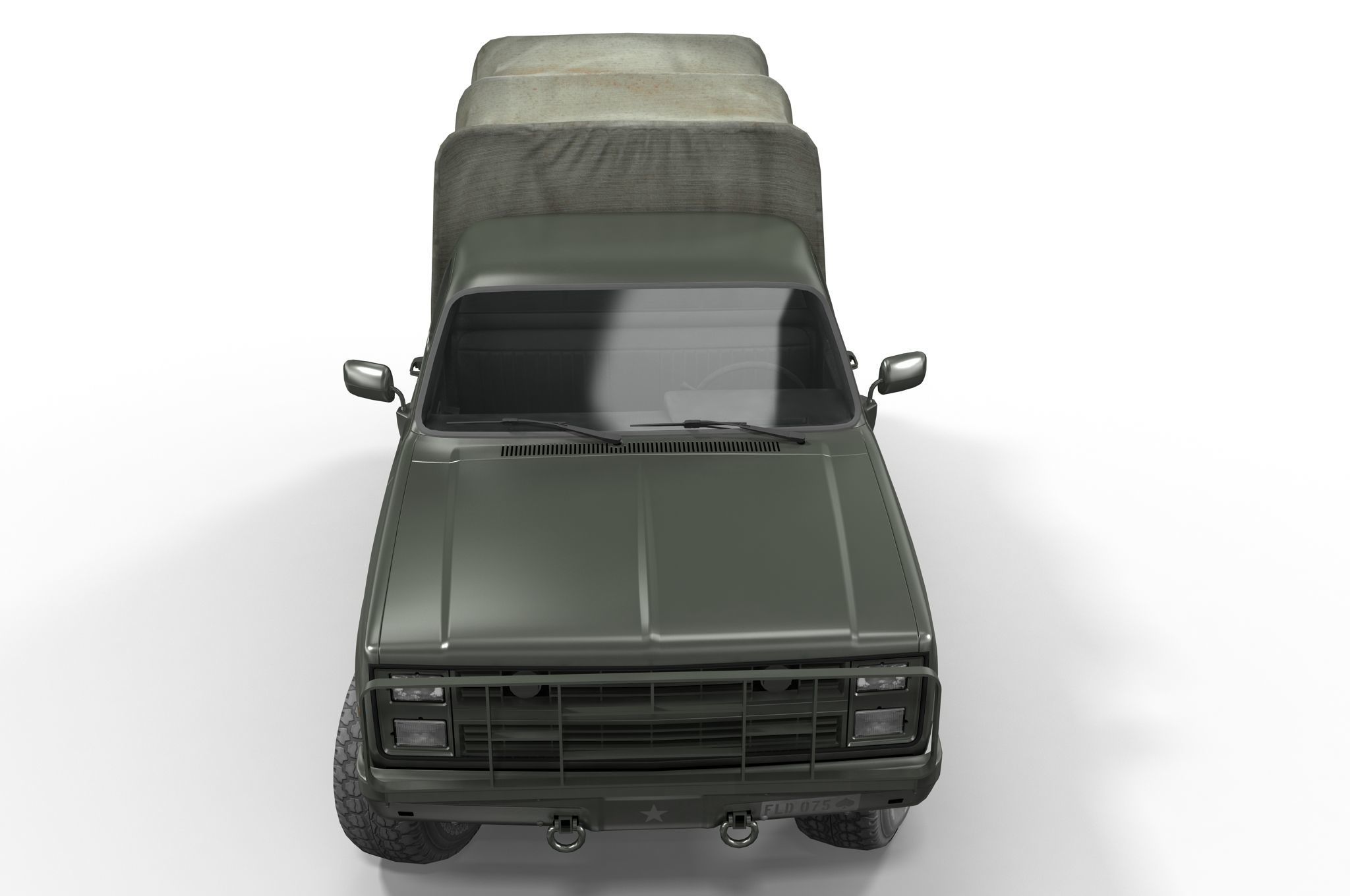 American military truck Low-poly 3D model_7