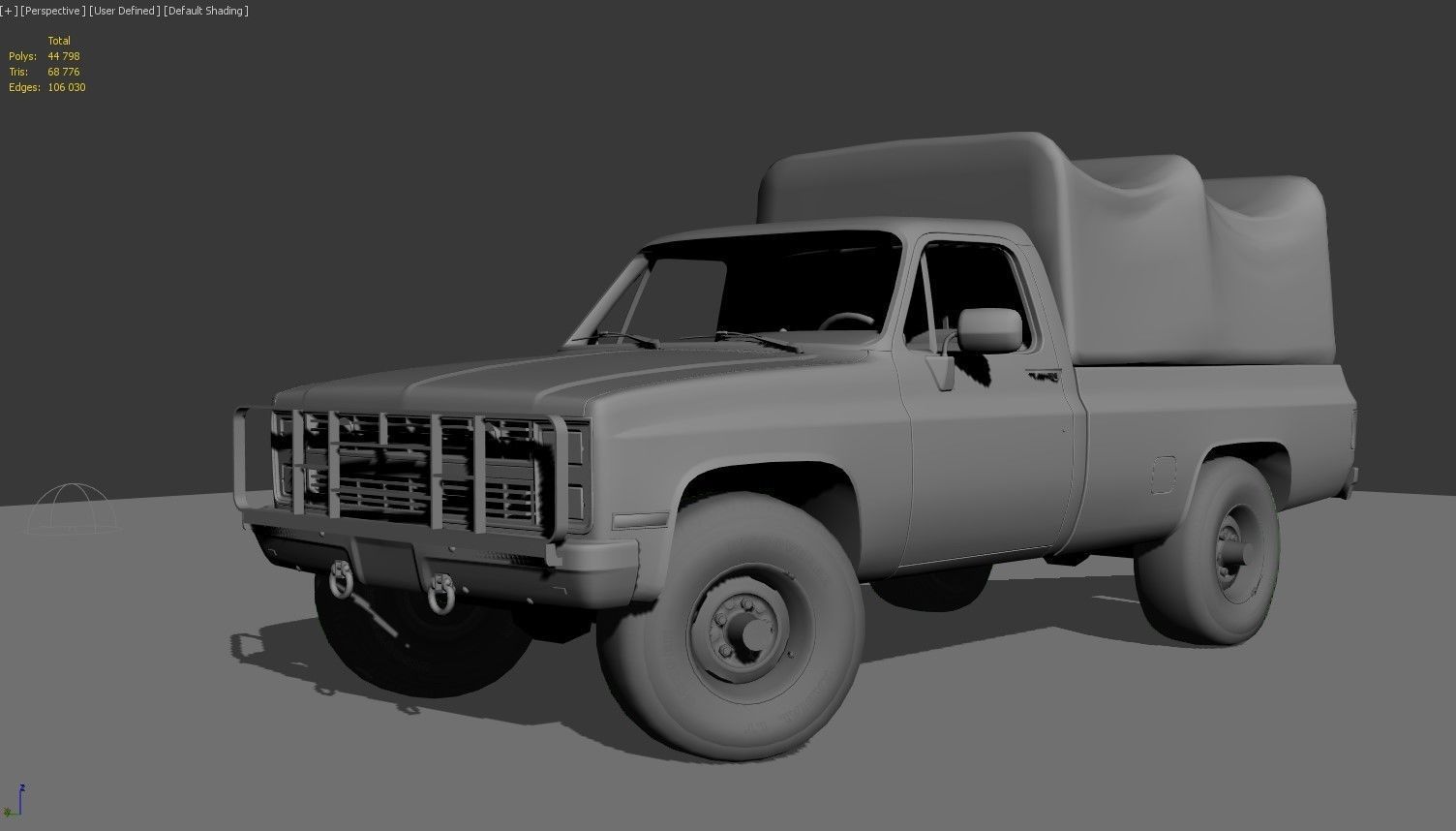 American military truck Low-poly 3D model_19