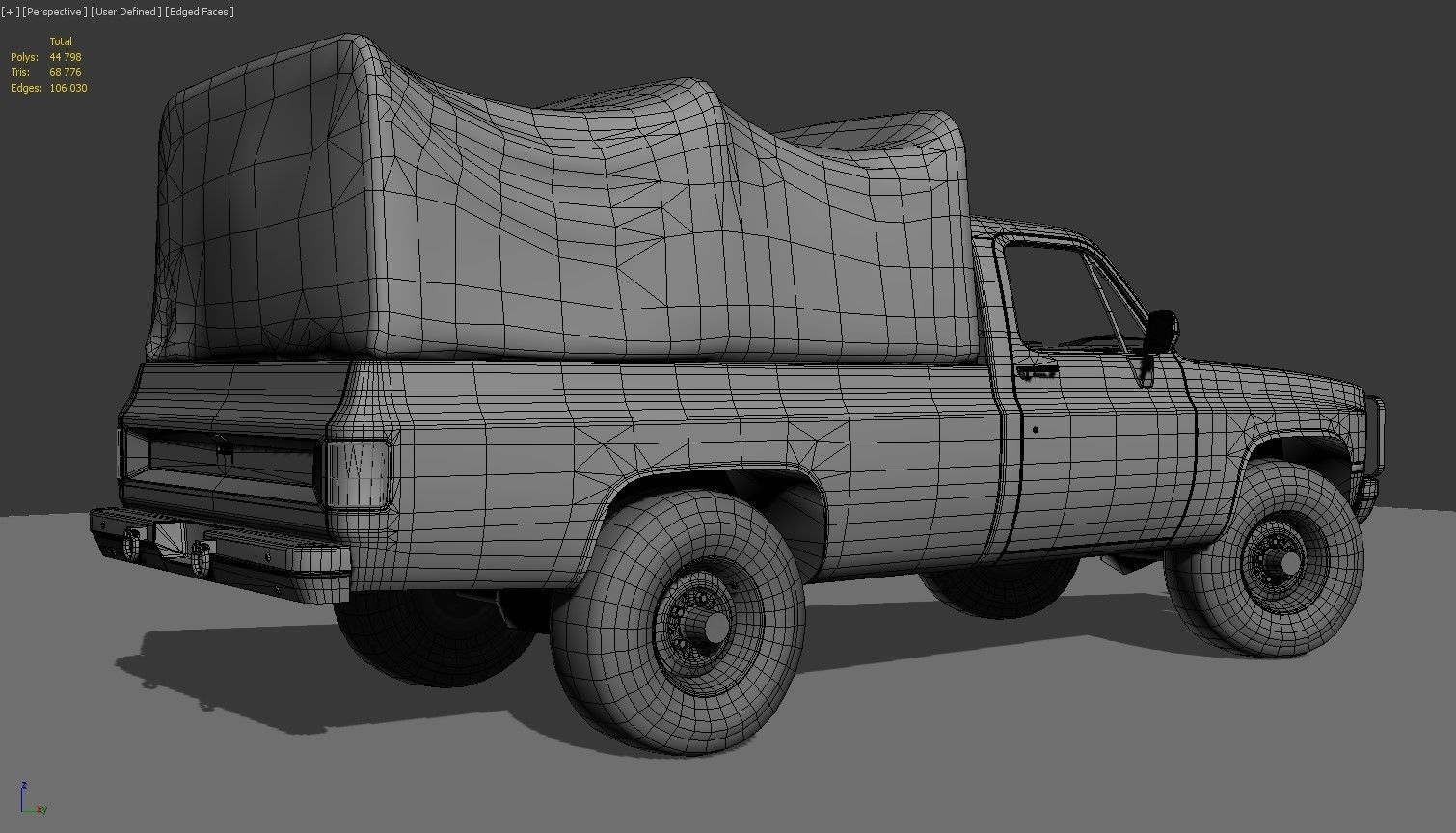 American military truck Low-poly 3D model_22