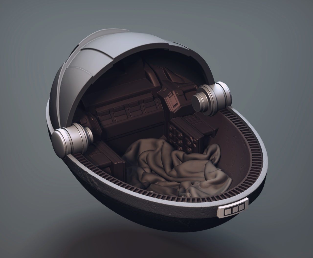 Green Baby  - Sleeping on Floating Pod 3D print model_5