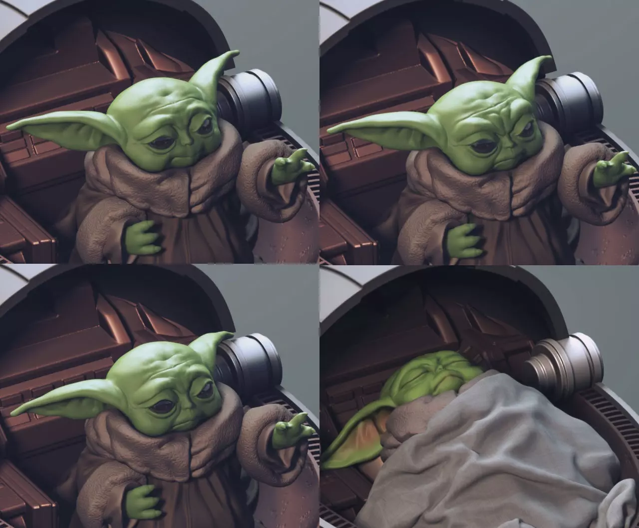 Green Baby  - Sleeping on Floating Pod 3D print model_0