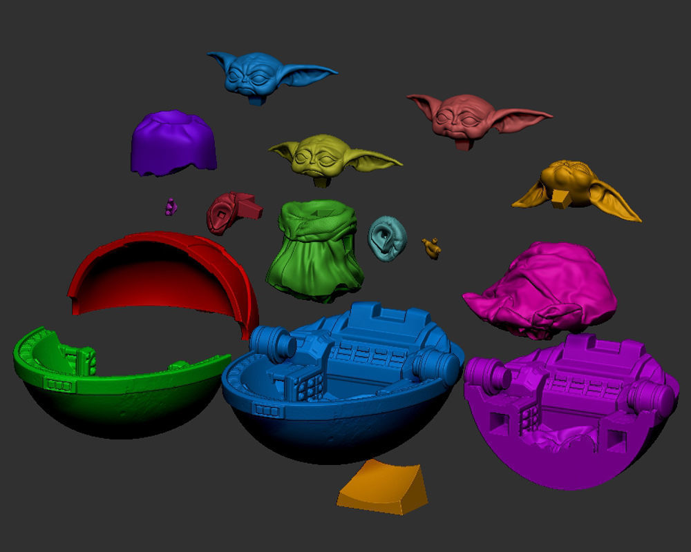 Green Baby  - Sleeping on Floating Pod 3D print model_7