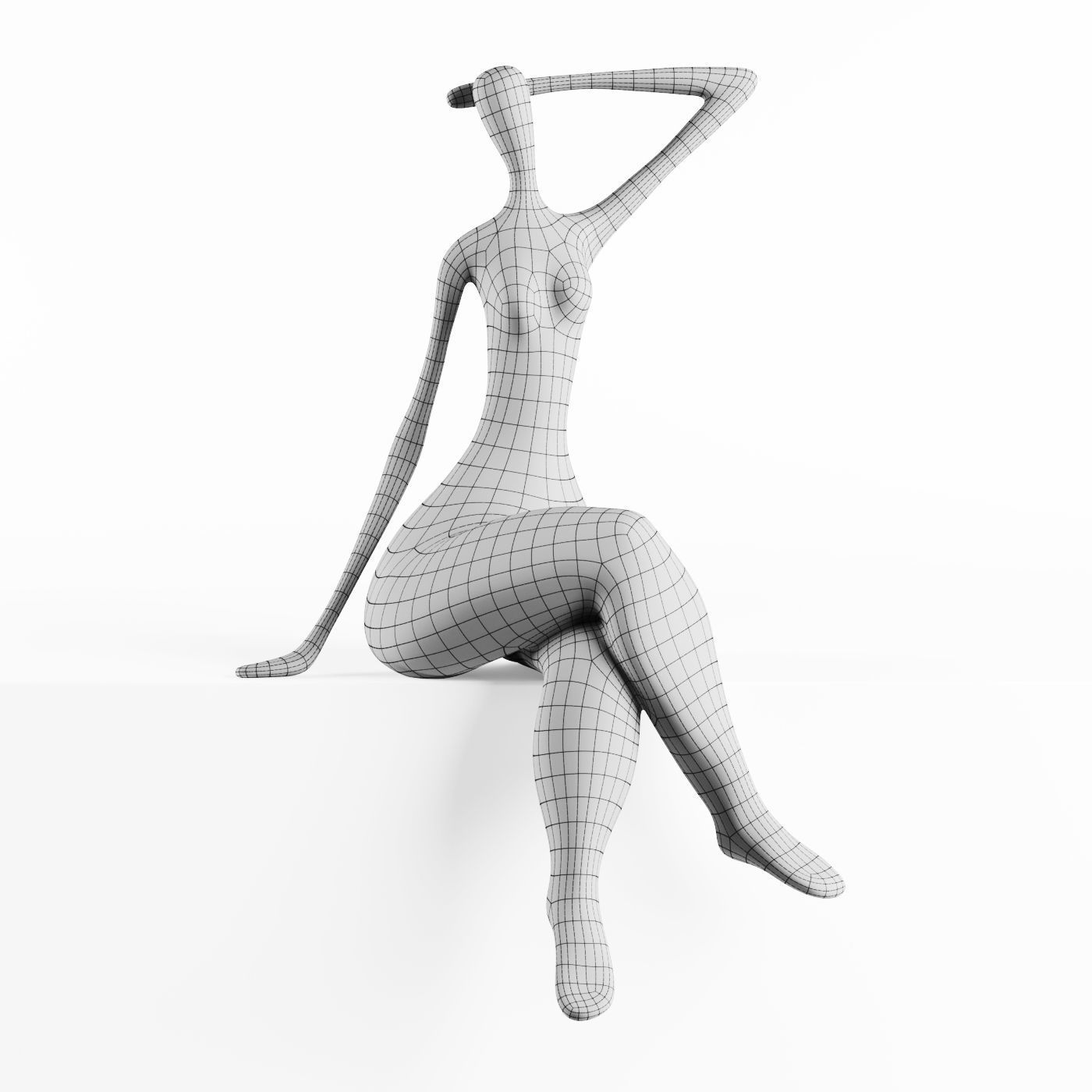 Woman Figurine Red C8640 3D model_2