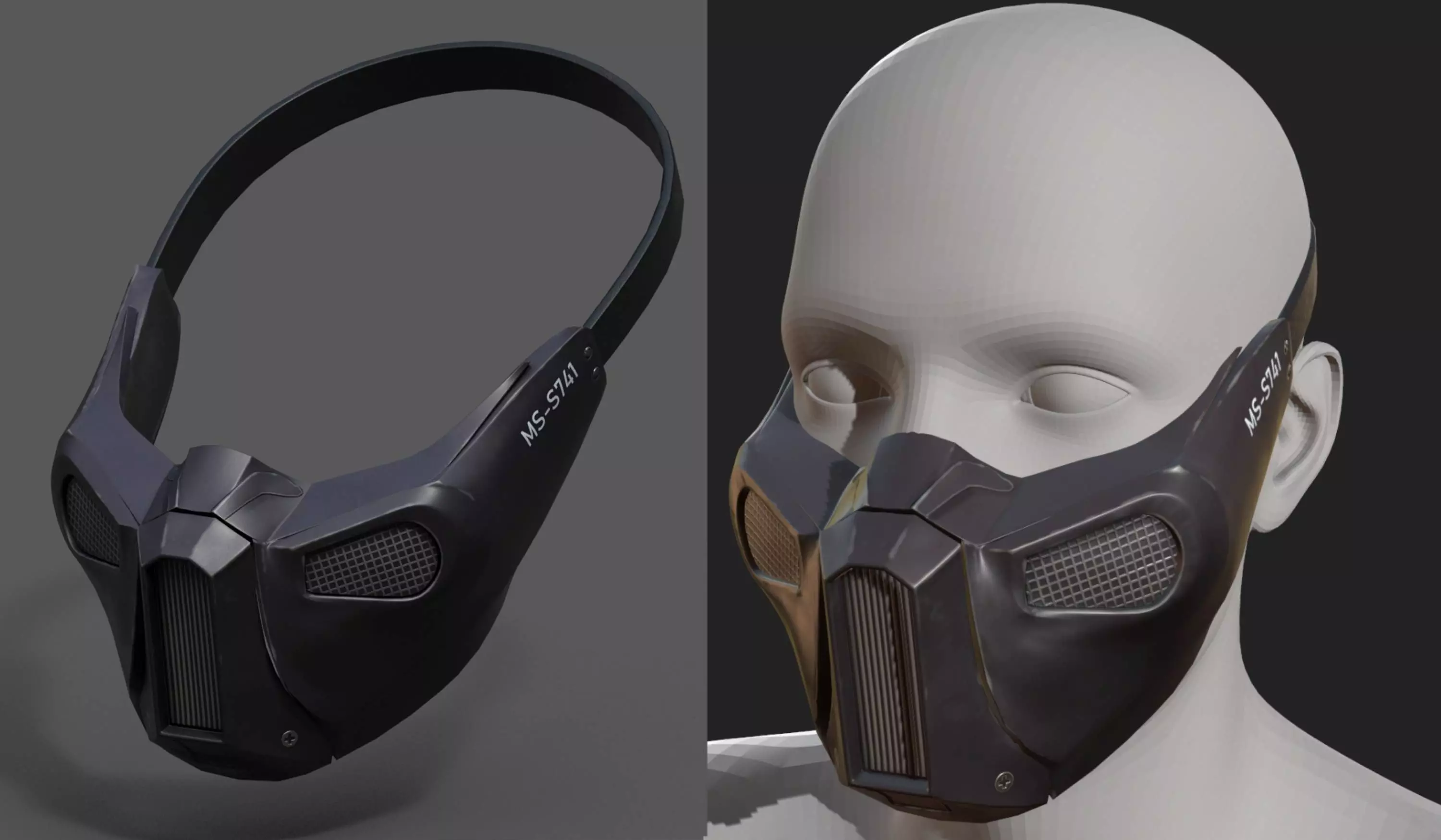 Gas mask helmet protection pollution scifi fantasy  Low-poly 3D model_0