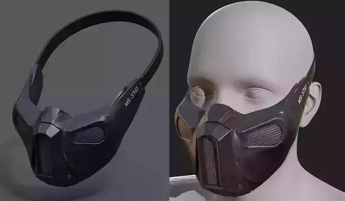 Gas mask helmet protection pollution scifi fantasy  Low-poly 3D model
