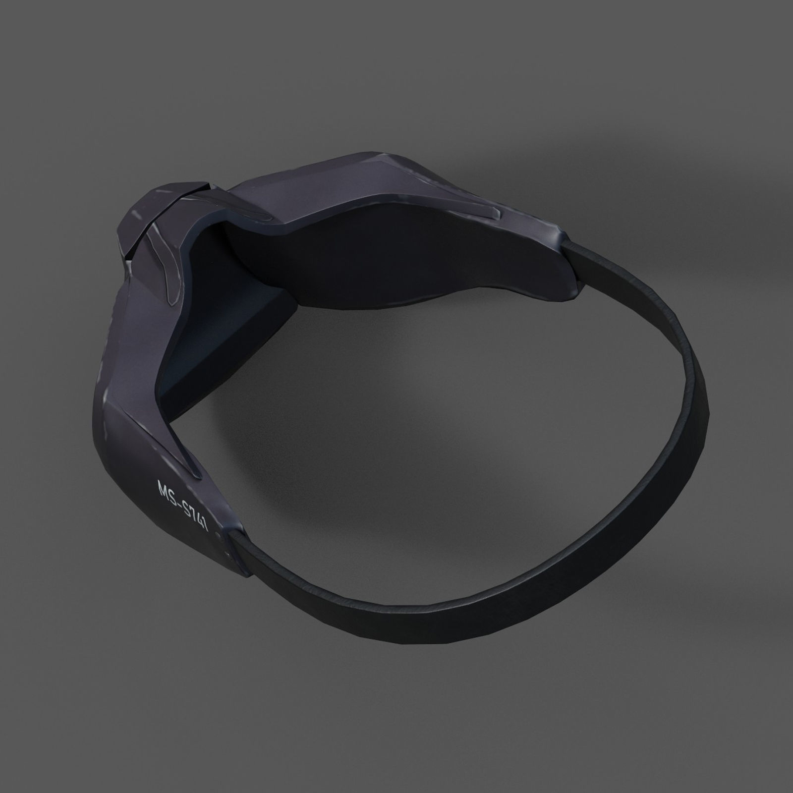 Gas mask helmet protection pollution scifi fantasy  Low-poly 3D model_4