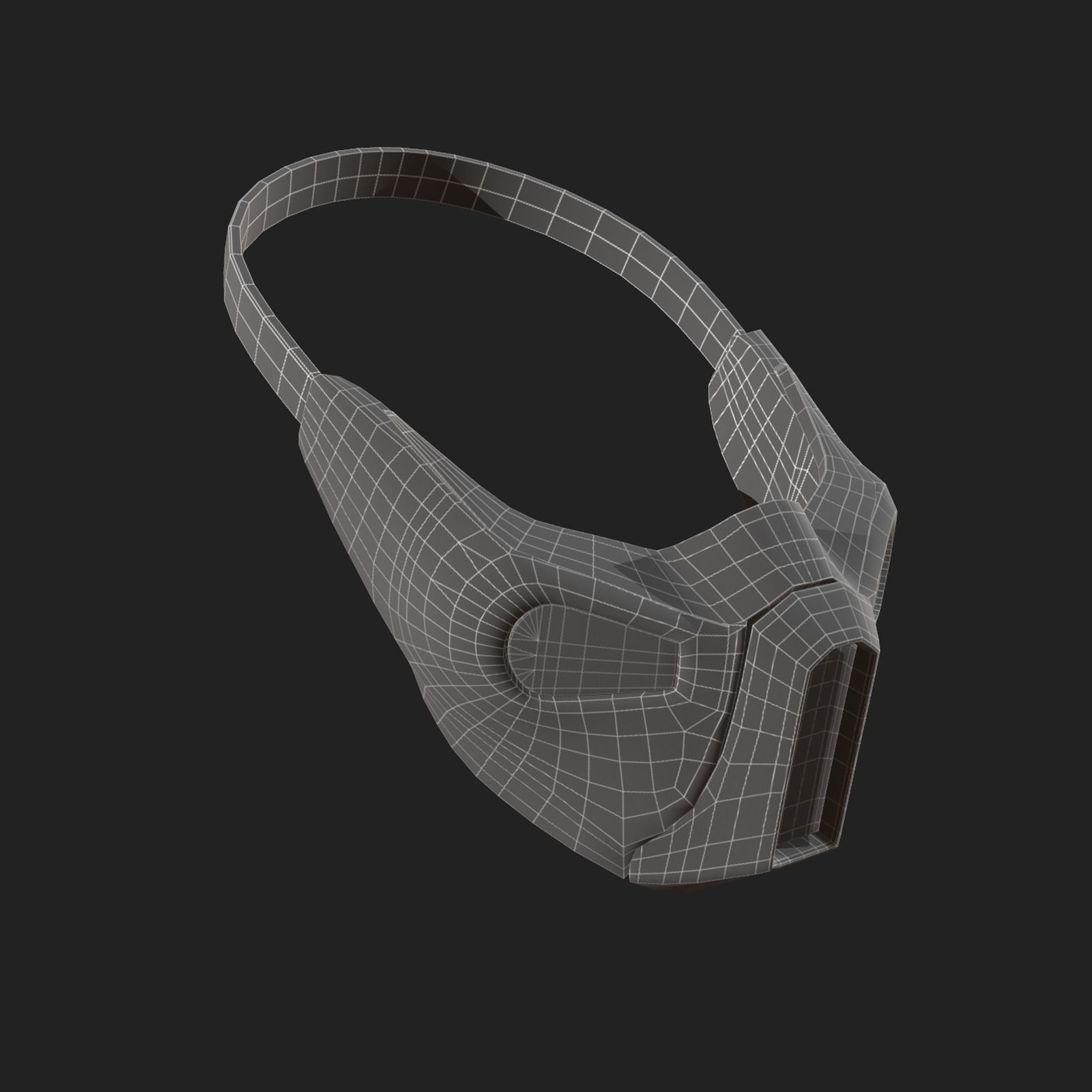 Gas mask helmet protection pollution scifi fantasy  Low-poly 3D model_9