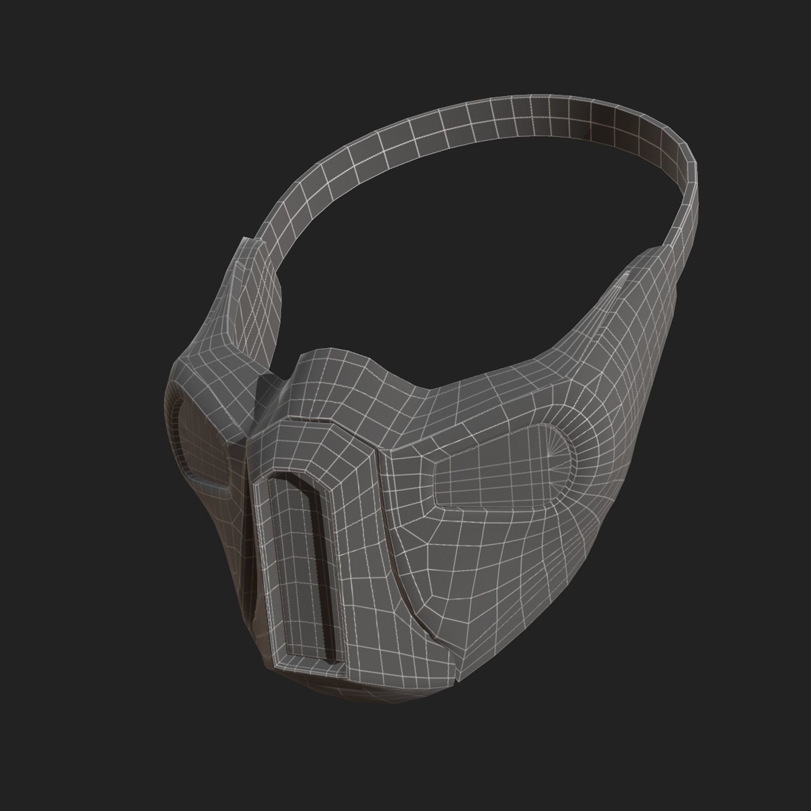 Gas mask helmet protection pollution scifi fantasy  Low-poly 3D model_8