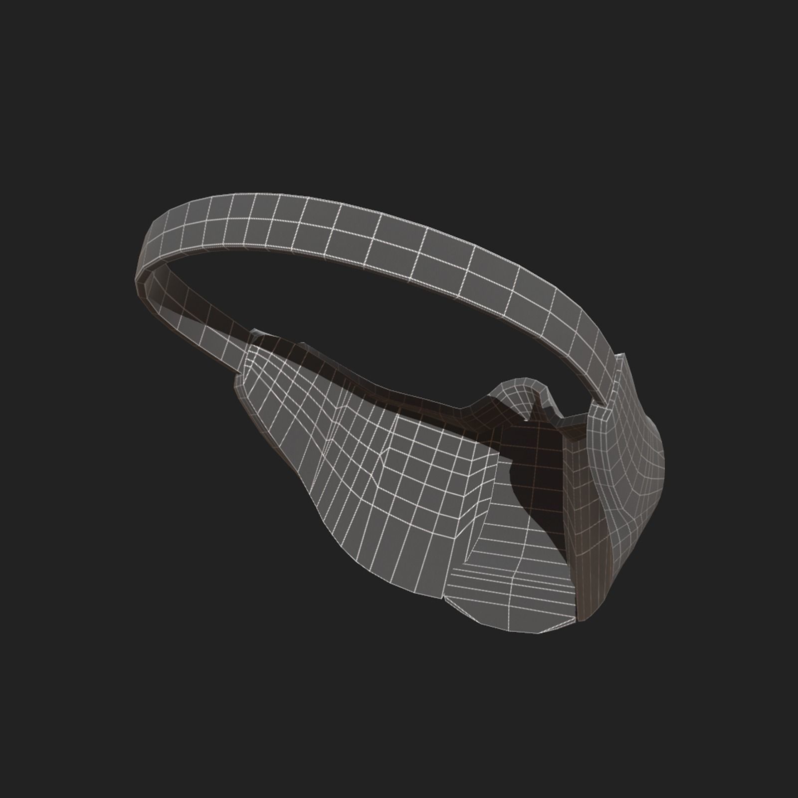 Gas mask helmet protection pollution scifi fantasy  Low-poly 3D model_7