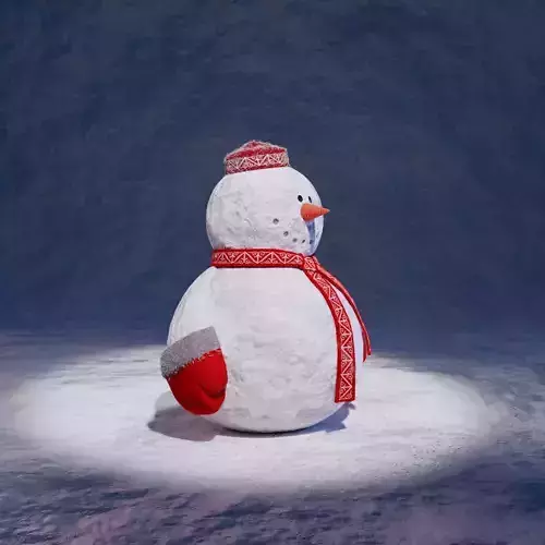 Snowman with a red skullcap