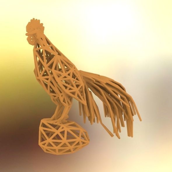 Longcrower wooden rooster 3D print model_28