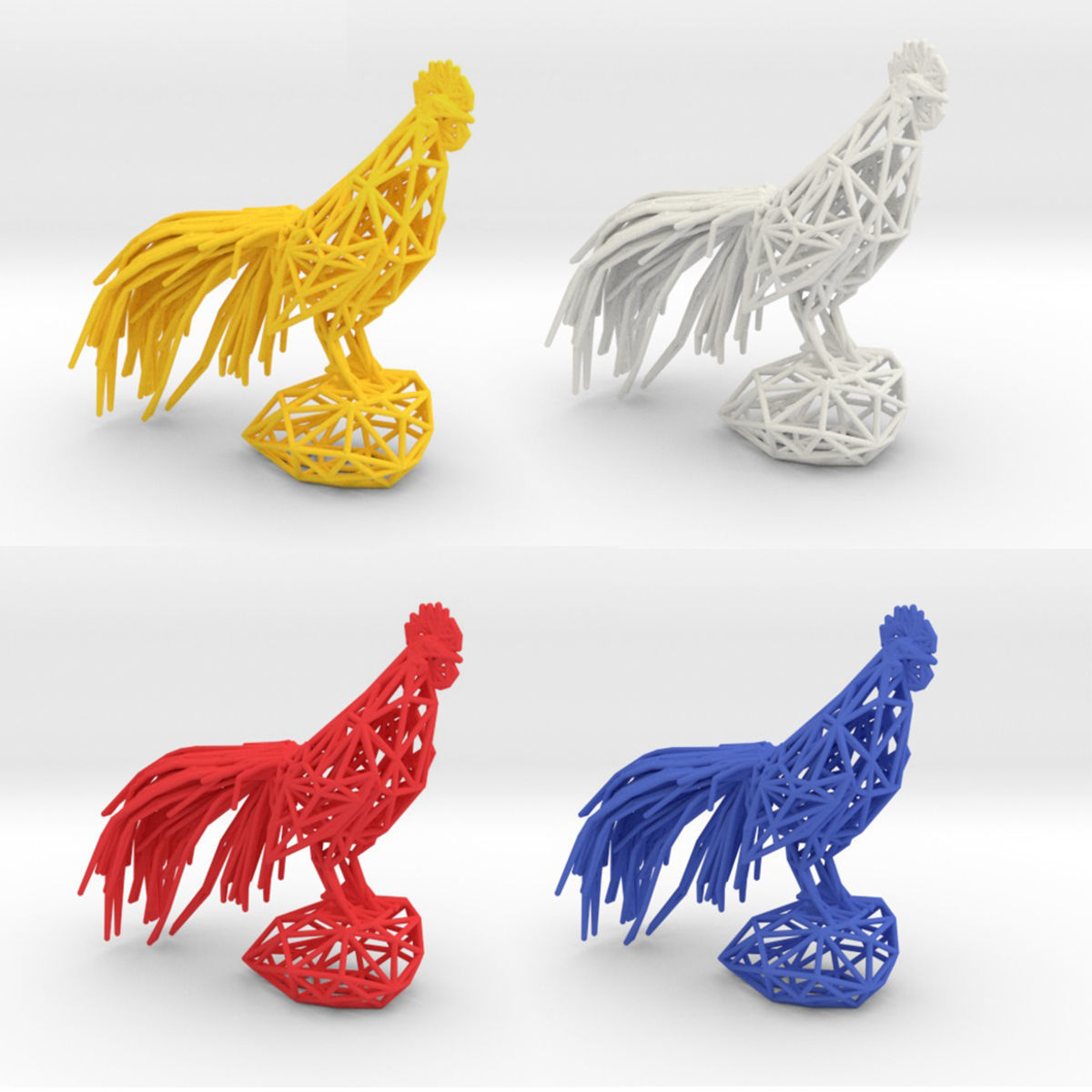 Longcrower wooden rooster 3D print model_3