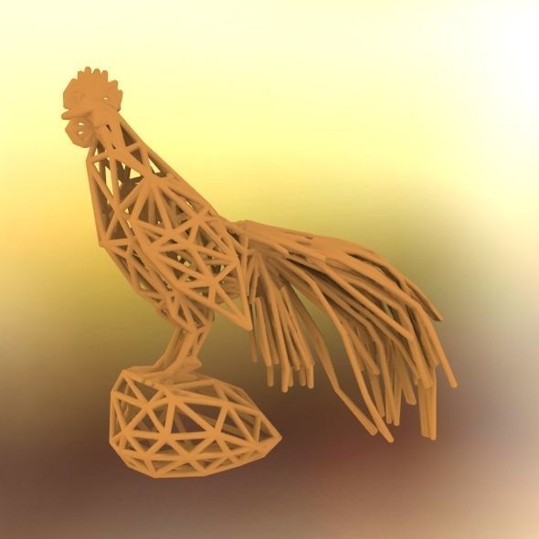 Longcrower wooden rooster 3D print model_27