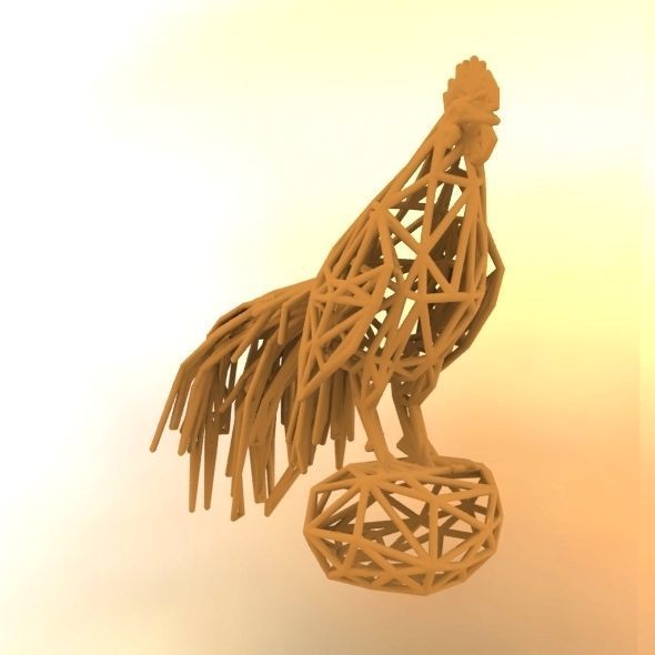 Longcrower wooden rooster 3D print model_10