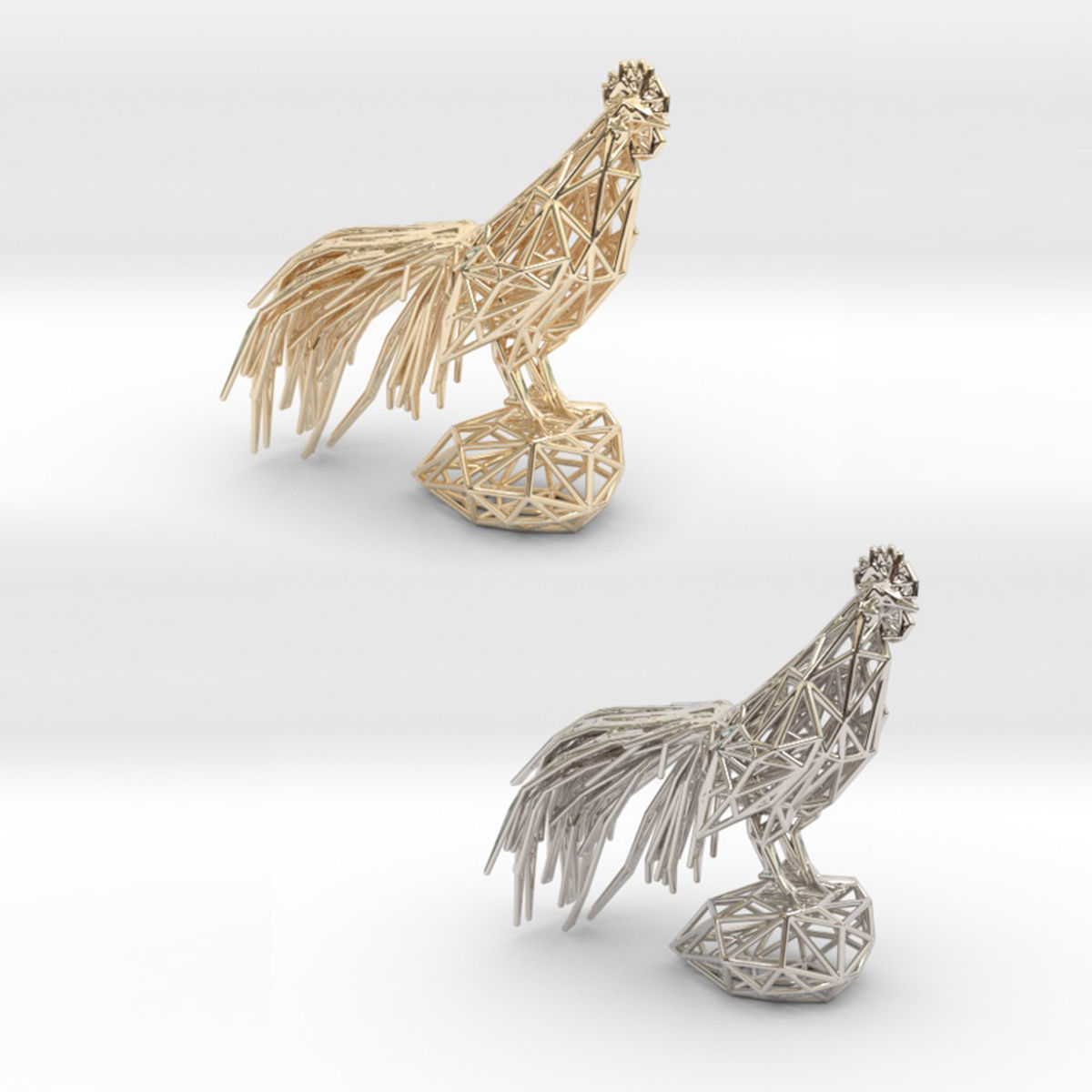 Longcrower wooden rooster 3D print model_2