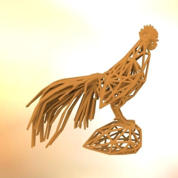 Longcrower wooden rooster 3D print model_13