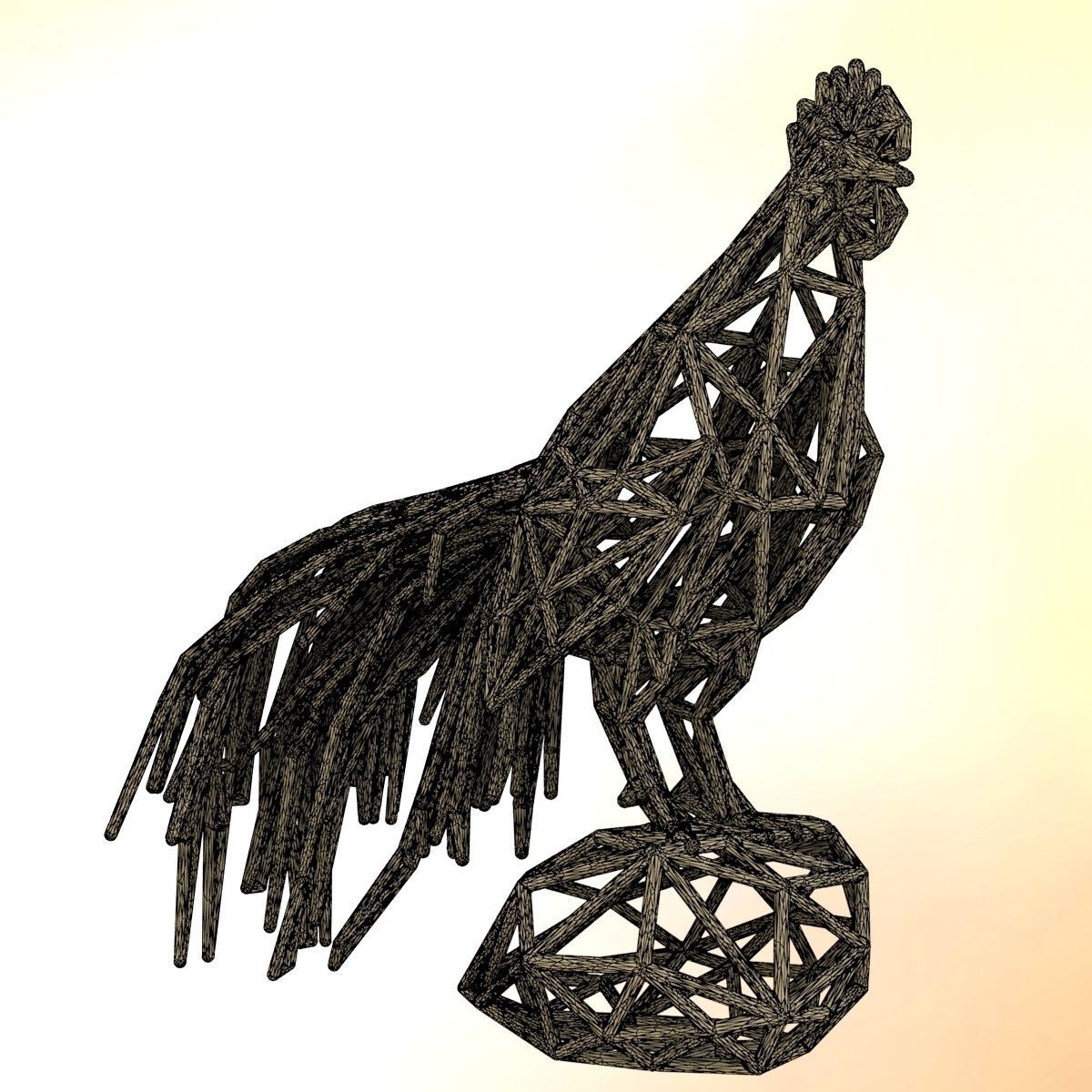 Longcrower wooden rooster 3D print model_29