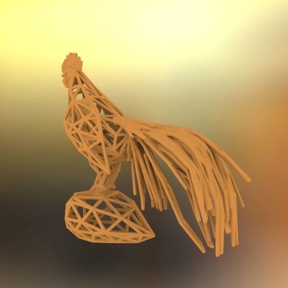 Longcrower wooden rooster 3D print model_24