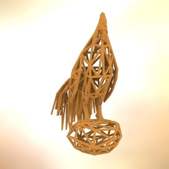 Longcrower wooden rooster 3D print model_9