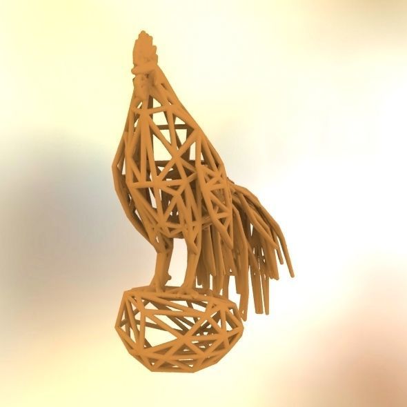 Longcrower wooden rooster 3D print model_7