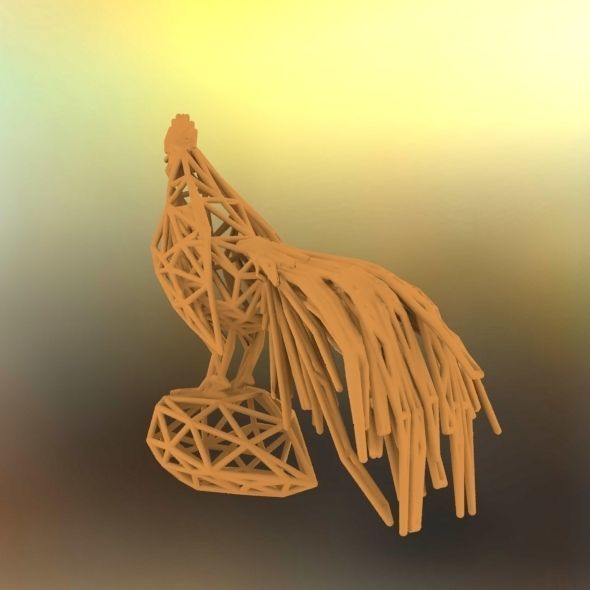 Longcrower wooden rooster 3D print model_23