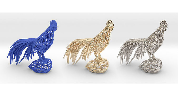 Longcrower wooden rooster 3D print model