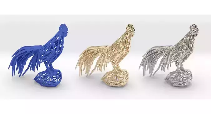 Longcrower wooden rooster 3D print model
