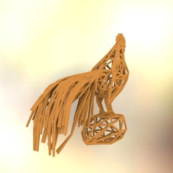 Longcrower wooden rooster 3D print model_17