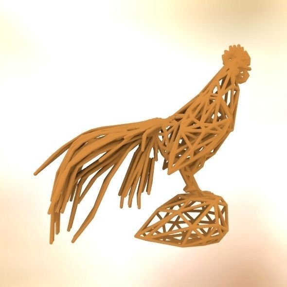 Longcrower wooden rooster 3D print model_14