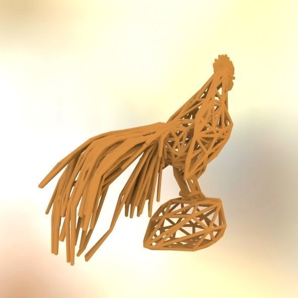 Longcrower wooden rooster 3D print model_16