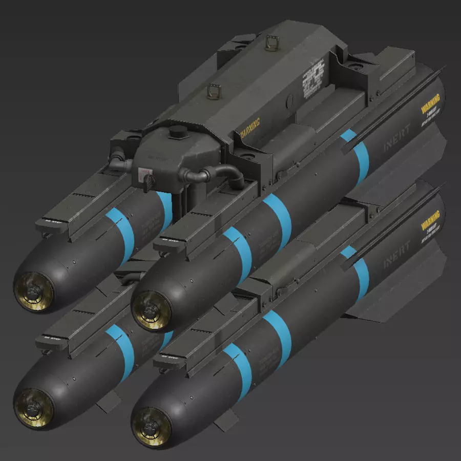 Hellfire Missile Launcher Low-poly 3D model_0