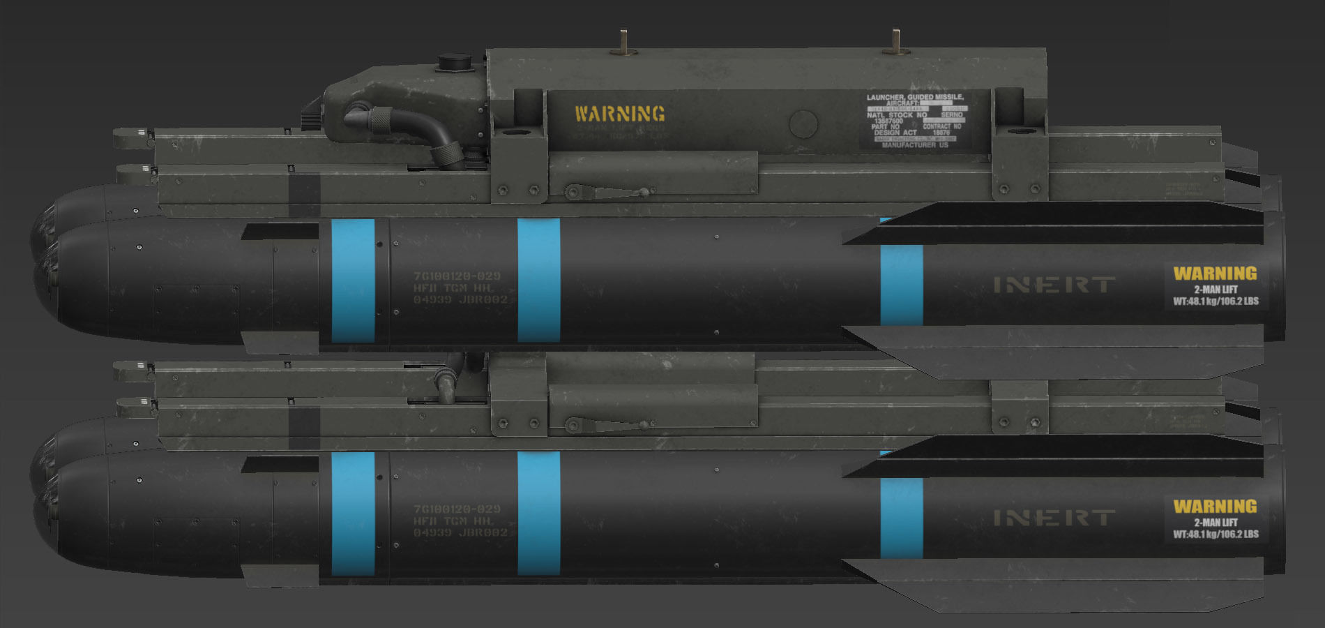 Hellfire Missile Launcher Low-poly 3D model_2