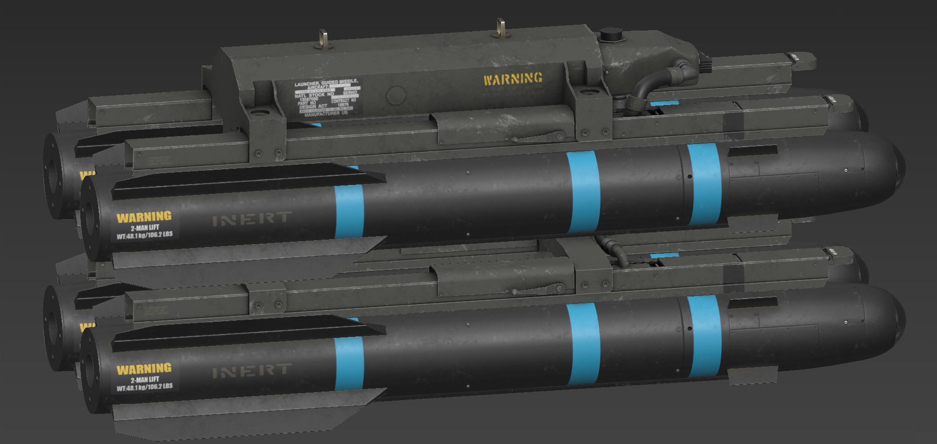 Hellfire Missile Launcher Low-poly 3D model_4