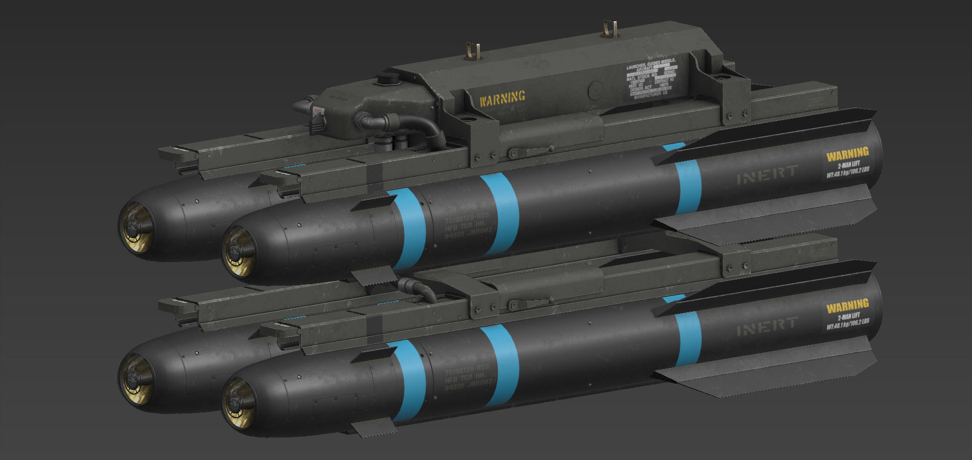 Hellfire Missile Launcher Low-poly 3D model_1