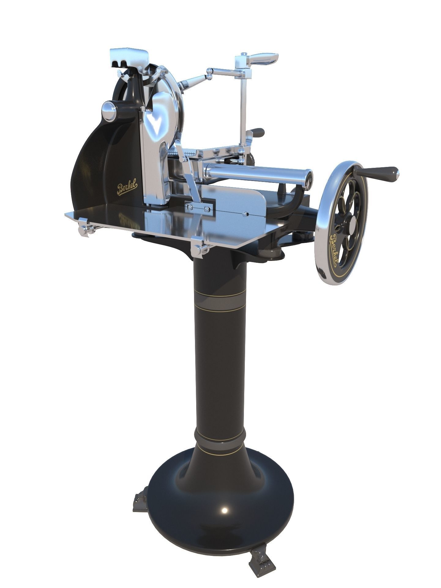 Berkel Food Ham Slicer Volano with Black Pedestal 3D model_2